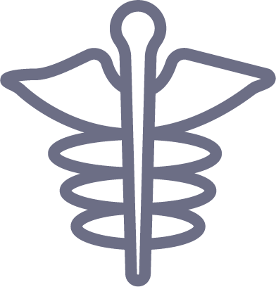 icon showing the rod of Asclepius symbol